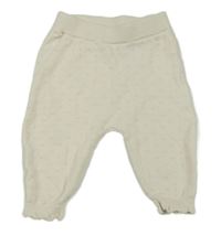 Smotanové vzorované pletené tepláky H&M