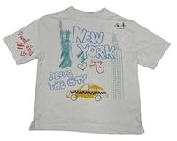 Bílé tričko s obrázky - New York Zara