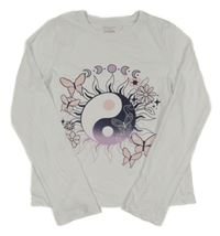 Biele tričko s yin yang znakom Primark