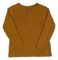 Hnedé tričko s gombíkmi H&M