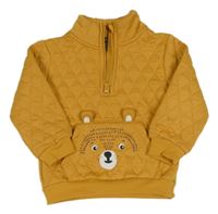 Okrová prešívaná mikina s medvěďom Primark