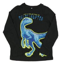 Černé triko s dinosaurem H&M