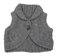 Sivá trblietavá vlnená vesta H&M