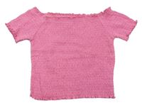 Ružové žabičkované crop tričko Primark
