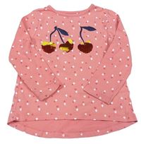 Ružové vzorované tričko s třešněmi Topolino