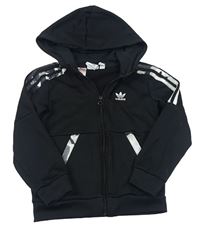 Čierna prepínaci športová funkčná mikina s logom a kapucňou Adidas