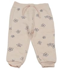 Světlerůžové tepláky s květinami Primark