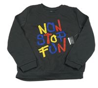 Tmavosivá mikina s nápismi zn. PRIMARK