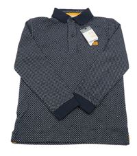 Nové - tmavomodré vzorované polo triko Primark