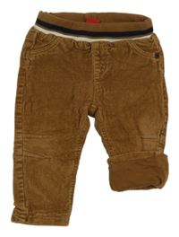 Hnedé podšité manšestráky s úpletovým pasom S. Oliver