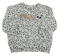 Bielo-čierna vzorovaná mikina s 3D obrázky Nutmeg