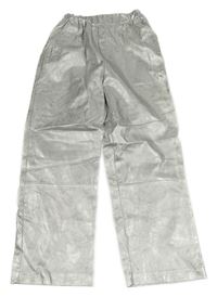 Stříbrné koženkové kalhoty Zara