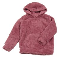 Starorůžová chlupatá mikina s kapucí Topolino
