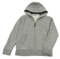 Šedá melírovaná propínací mikina s kapucí Next