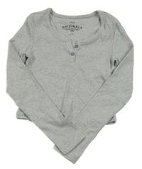 Sivé rebrované crop tričko M&S