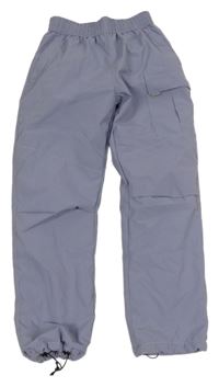 Fialové šušťákové zateplené nohavice