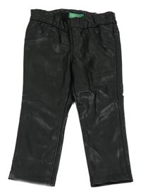 Čierne koženkové tregíny Benetton