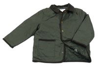 Tmavozelená šušťáková lehce zateplená bunda s golierikom F&F