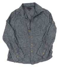 Tmavomodro-šedá melírovaná košile C&A