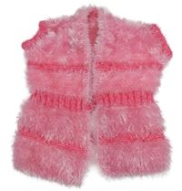 Ružová chlupatá/svetrová vesta