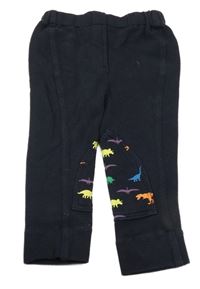 Tmavomodré tepláky s farebnymi dinosaurami