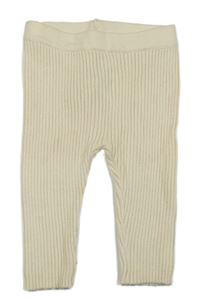 Smotanové rebrované úpletové legíny F&F