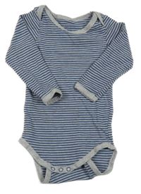 Šedo-modré pruhované body 