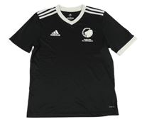 Černé sportovní funkční tričko s logem Adidas