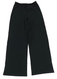 Čierne široké mačkané nohavice H&M