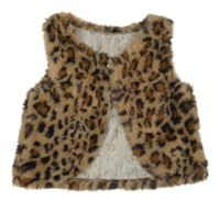 Hnedo-čierna leopardí chlpatá vesta