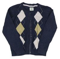 Tmavomodrý prepínaci sveter s kárami zn. H&M