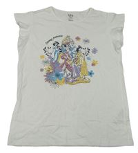 Biele tričko s princeznami Disney