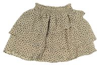 Béžovo-čierna bodkovaná á vrstvená sukňa zn. H&M