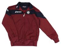 Vínovo-tmavomodrá prepínaci športová mikina s výšivkou