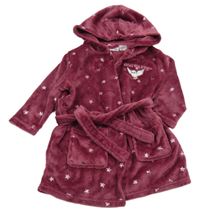 Vínový plyšový župan s hvězdami a Hedvikou a kapucí - Harry Potter Little kids