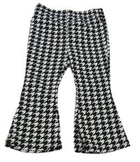 Čierno-biele vzorované flare legíny Shein