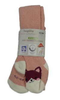 Nové - ružové zateplené pančuchy s kočičkami Lupilu