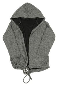 Sivý melírovaný úpletový cardigan s kapucňou a hviezdou
