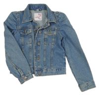 Svetlomodrá crop rifľová bunda