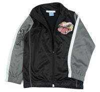 Čierno-sivo-biela prepínaci športová mikina s autem - Hot Wheels