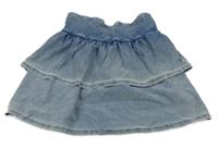 Modrá tepláková vrstvená sukně riflového vzhledu H&M