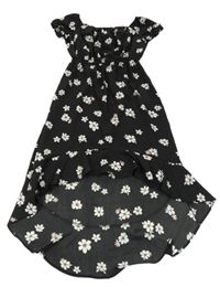 Čierno-bielo-ružové kvetované šaty New Look