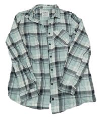 Světlemodro-bielo-sivá kockovaná košeľa Page one young