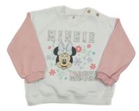 Bielo-ružová mikina s Minnie Disney