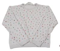 Bielo-farebný sveter s farebnymi prúžkami H&M
