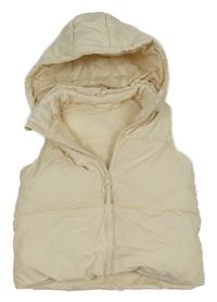 Smotanová šušťáková zateplená vesta s kapucňou H&M