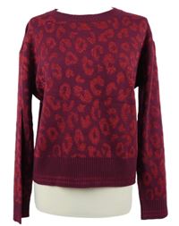Dámský vínovo-červený vzorovaný svetr Next 