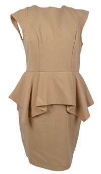 Dámské pudrové pouzdrové šaty s volánem Topshop 