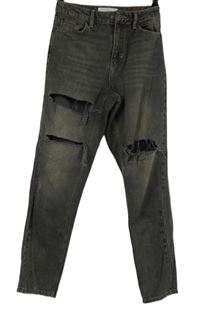 Dámske sivé mom rifle s dierami Topshop vel. 26/32