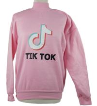 Dámska svetloružová oversized mikina s logem Tik Tok